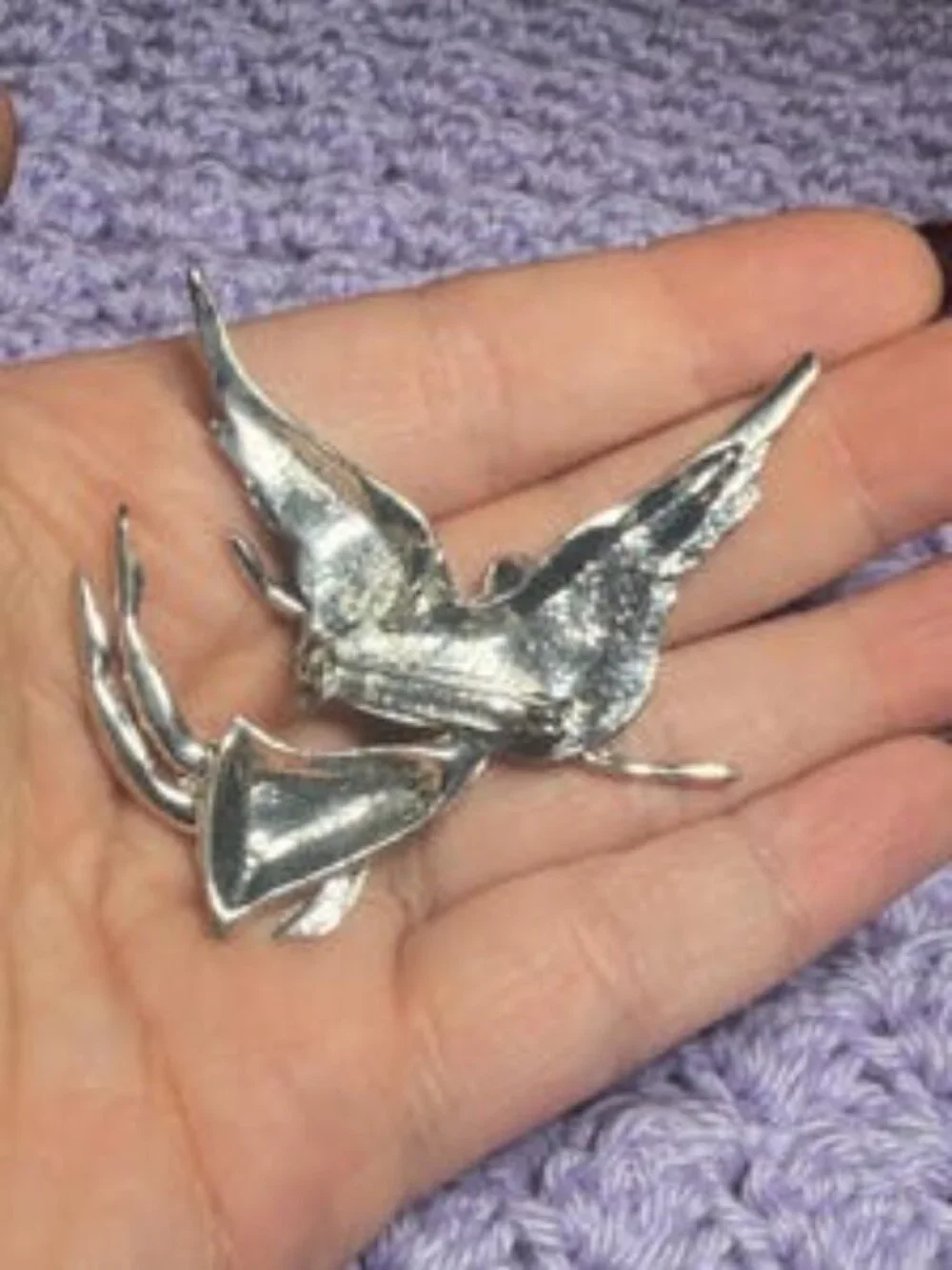 Angel Brooch Bless This Woman Breast Cancer Ribbon Vintage Pin 3 inches